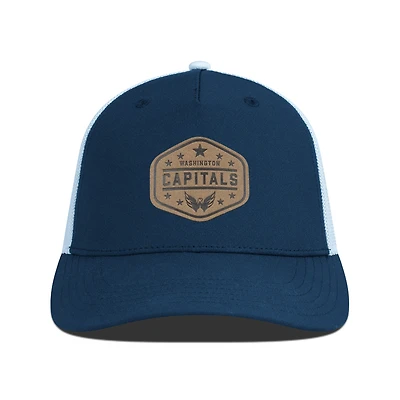 Men's Levelwear  Navy Washington Capitals Faux Leather Patch Structured Adjustable Hat