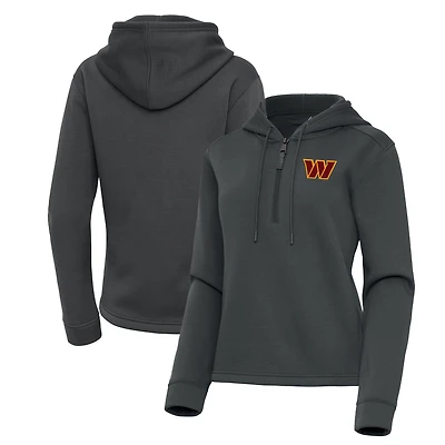 Women's Antigua Pewter Washington Commanders Contemporary Quarter-Zip Hoodie