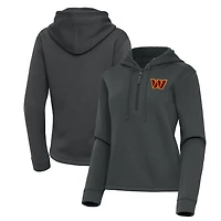 Women's Antigua  Pewter Washington Commanders Contemporary Quarter-Zip Hoodie