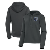Women's Antigua  Pewter Indianapolis Colts Contemporary Quarter-Zip Hoodie