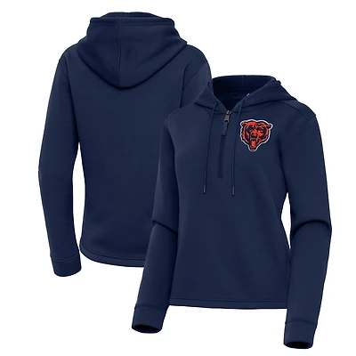 Women's Antigua  Navy Chicago Bears Contemporary Quarter-Zip Hoodie
