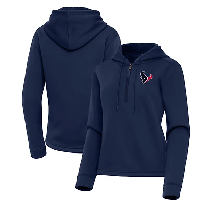 Women's Antigua  Navy Houston Texans Contemporary Quarter-Zip Hoodie