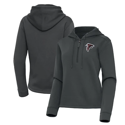 Women's Antigua  Pewter Atlanta Falcons Contemporary Quarter-Zip Hoodie