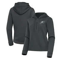 Women's Antigua  Pewter Philadelphia Eagles Contemporary Quarter-Zip Hoodie