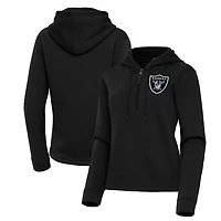 Women's Antigua  Black Las Vegas Raiders Contemporary Quarter-Zip Hoodie