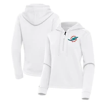 Women's Antigua Miami Dolphins Contemporary Quarter-Zip Hoodie