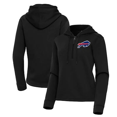 Women's Antigua  Black Buffalo Bills Contemporary Quarter-Zip Hoodie