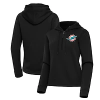 Women's Antigua Miami Dolphins Contemporary Quarter-Zip Hoodie