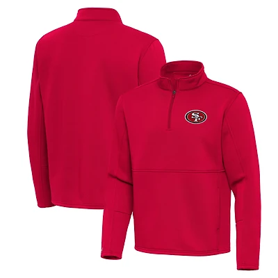Men's Antigua Red San Francisco 49ers Twist Quarter-Zip Pullover Jacket