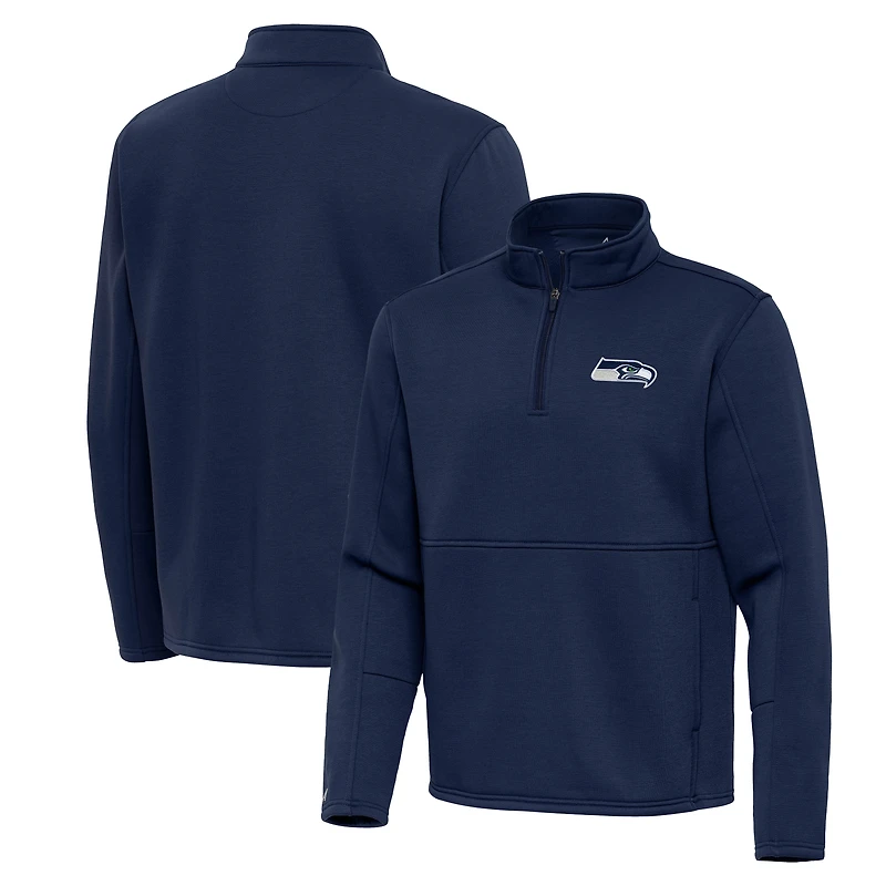 Men's Antigua Navy Seattle Seahawks Twist Quarter-Zip Pullover Jacket