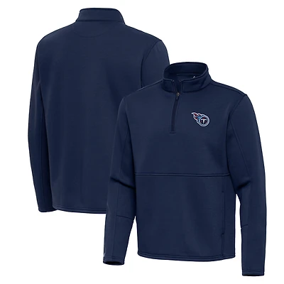 Men's Antigua Navy Tennessee Titans Twist Quarter-Zip Pullover Jacket