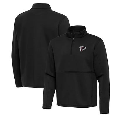 Men's Antigua Black Atlanta Falcons Twist Quarter-Zip Pullover Jacket