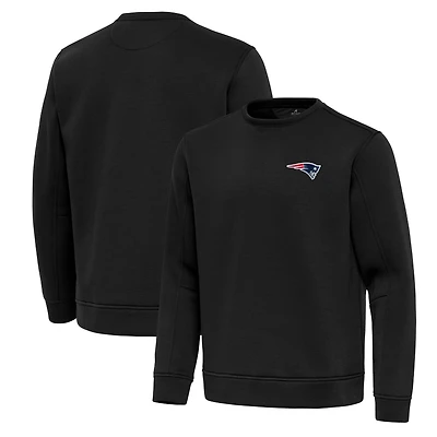 Men's Antigua Black New England Patriots Relevant Lightweight Pullover Sweatshirt