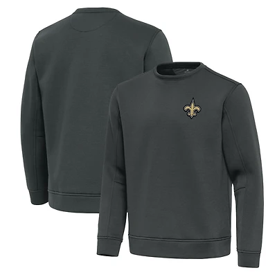 Men's Antigua Pewter New Orleans Saints Relevant Lightweight Pullover Sweatshirt