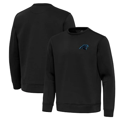 Men's Antigua Black Carolina Panthers Relevant Lightweight Pullover Sweatshirt