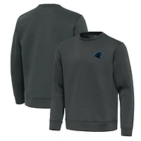 Men's Antigua Pewter Carolina Panthers Relevant Lightweight Pullover Sweatshirt