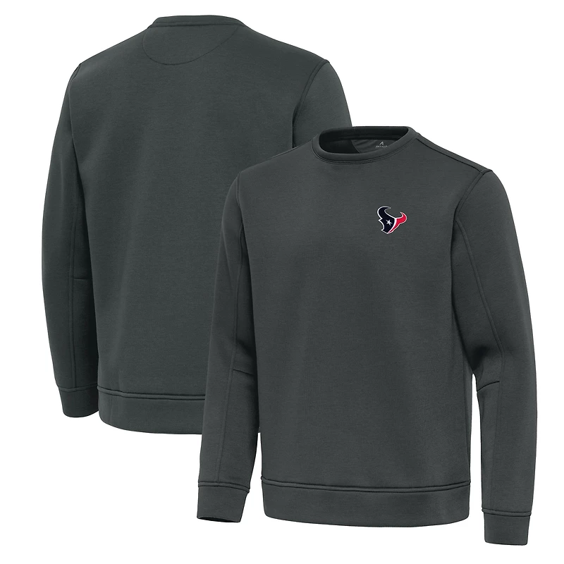 Men's Antigua Pewter Houston Texans Relevant Lightweight Pullover Sweatshirt