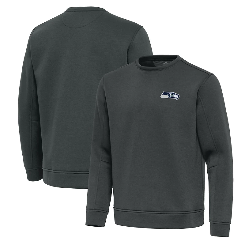 Men's Antigua Pewter Seattle Seahawks Relevant Lightweight Pullover Sweatshirt