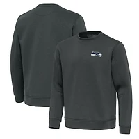 Men's Antigua Pewter Seattle Seahawks Relevant Lightweight Pullover Sweatshirt