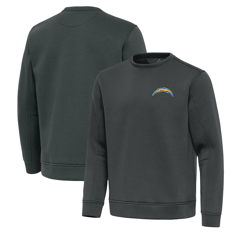 Men's Antigua Pewter Los Angeles Chargers Relevant Lightweight Pullover Sweatshirt