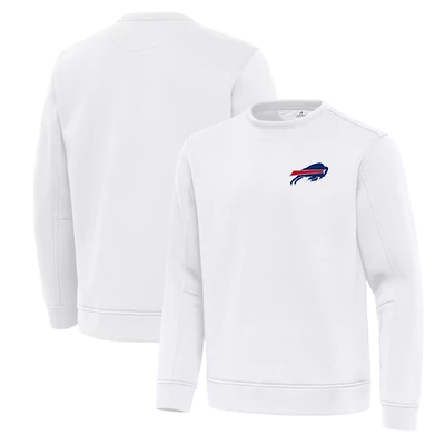 Men's Antigua White Buffalo Bills Relevant Lightweight Pullover Sweatshirt