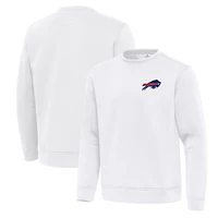 Men's Antigua White Buffalo Bills Relevant Lightweight Pullover Sweatshirt