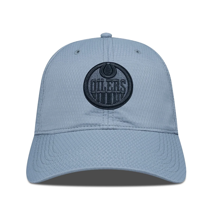 Men's Levelwear Gray Edmonton Oilers Matrix Nightfall Blackout Patch Unstructured Adjustable Hat