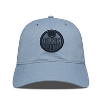 Men's Levelwear Gray Edmonton Oilers Matrix Nightfall Blackout Patch Unstructured Adjustable Hat