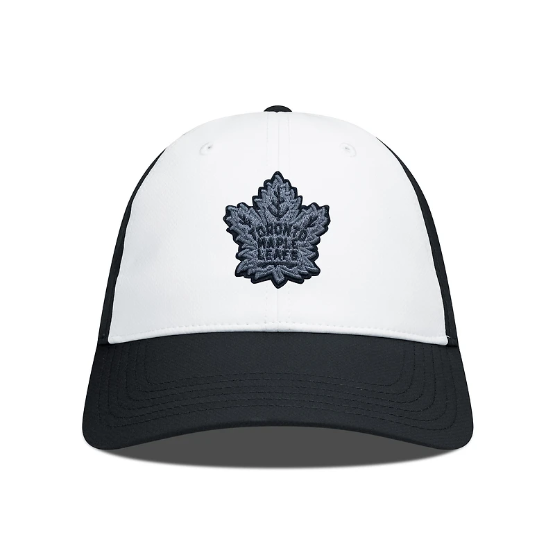 Men's Levelwear Black/White Toronto Maple Leafs Endure Nightfall Blackout Patch Unstructured Flex Hat