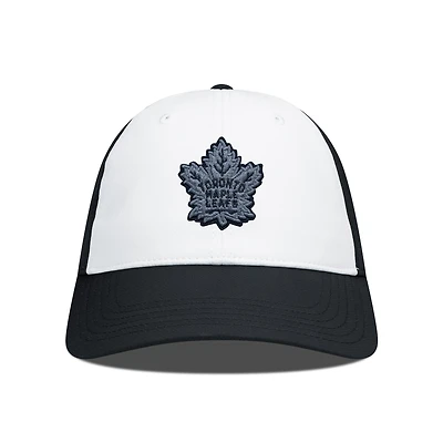 Men's Levelwear Black/White Toronto Maple Leafs Endure Nightfall Blackout Patch Unstructured Flex Hat