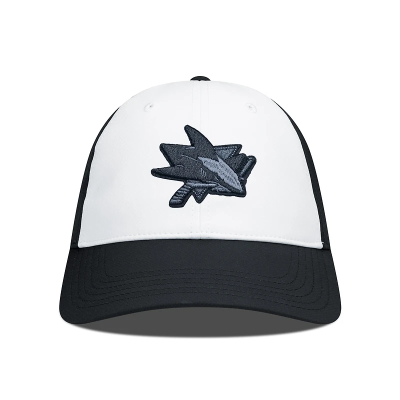 Men's Levelwear Black/White San Jose Sharks Endure Nightfall Blackout Patch Unstructured Flex Hat
