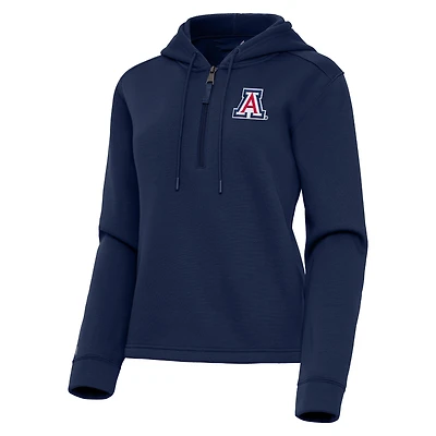 Women's Antigua  Navy Arizona Wildcats Contemporary Quarter-Zip Hoodie