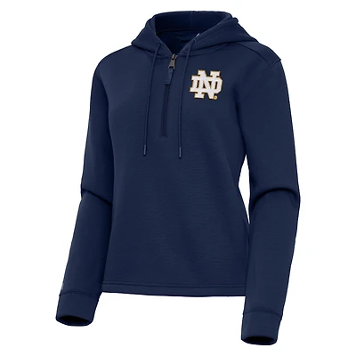 Women's Antigua Navy Notre Dame Fighting Irish Contemporary Quarter-Zip Hoodie