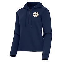 Women's Antigua Navy Notre Dame Fighting Irish Contemporary Quarter-Zip Hoodie