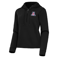 Women's Antigua  Black Arizona Wildcats Contemporary Quarter-Zip Hoodie