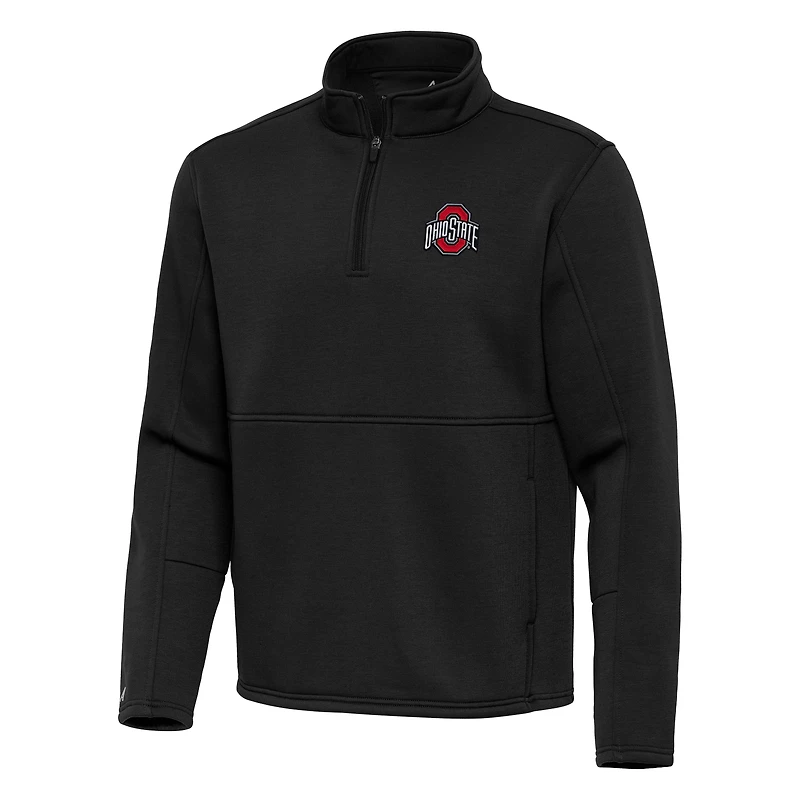 Men's Antigua Black Ohio State Buckeyes Twist Quarter-Zip Pullover Jacket