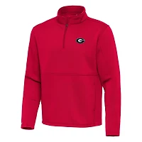 Men's Antigua Red Georgia Bulldogs Twist Quarter-Zip Pullover Jacket