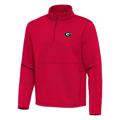 Men's Antigua Red Georgia Bulldogs Twist Quarter-Zip Pullover Jacket