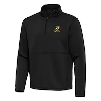Men's Antigua Black Oregon Ducks Twist Quarter-Zip Pullover Jacket