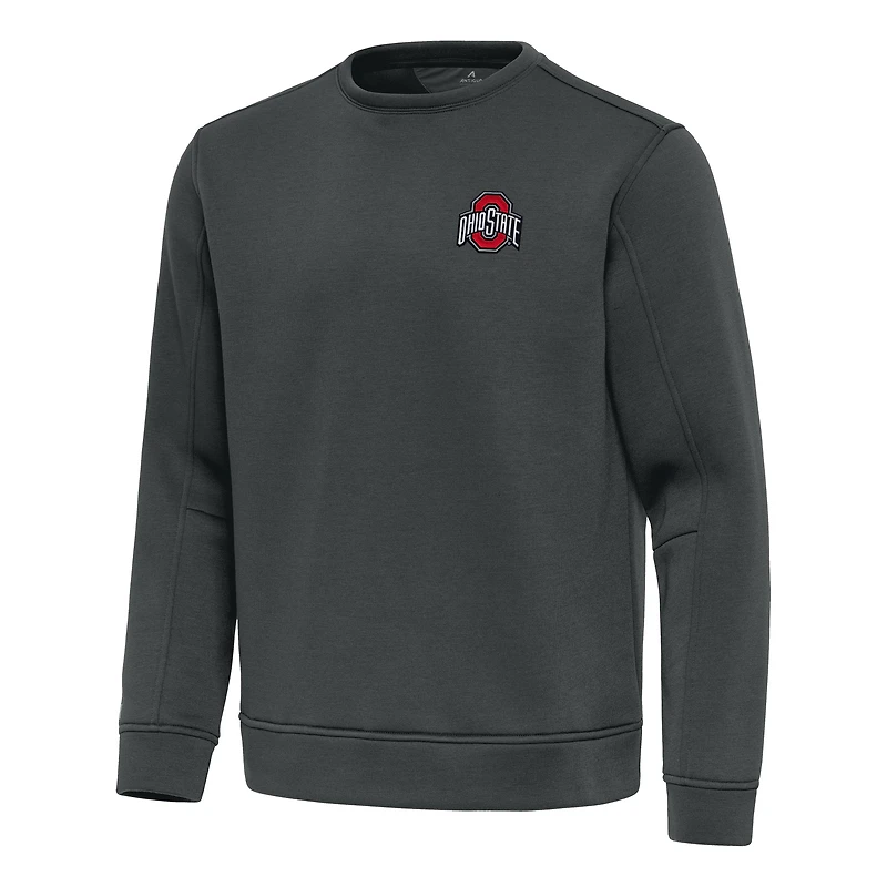 Men's Antigua Pewter Ohio State Buckeyes Relevant Lightweight Pullover Sweatshirt