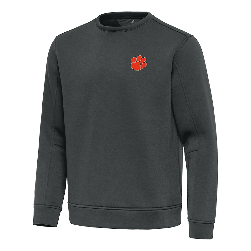 Men's Antigua Pewter Clemson Tigers Relevant Lightweight Pullover Sweatshirt