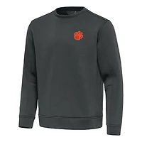 Men's Antigua Pewter Clemson Tigers Relevant Lightweight Pullover Sweatshirt