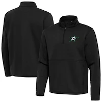 Men's Antigua Black Dallas Stars Twist Quarter-Zip Pullover Jacket