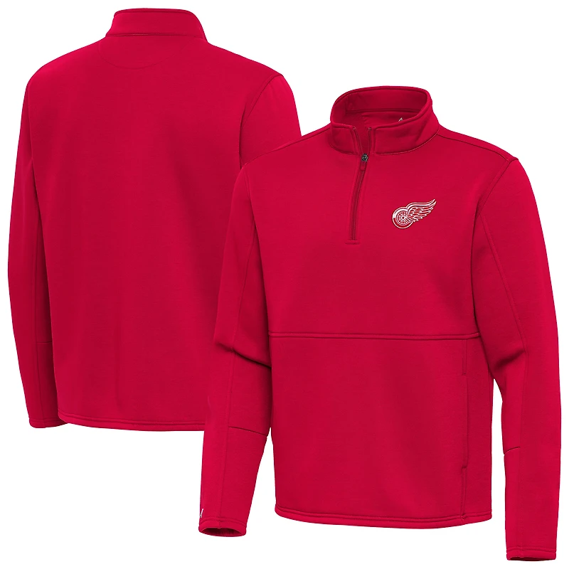 Men's Antigua Red Detroit Red Wings Twist Quarter-Zip Pullover Jacket