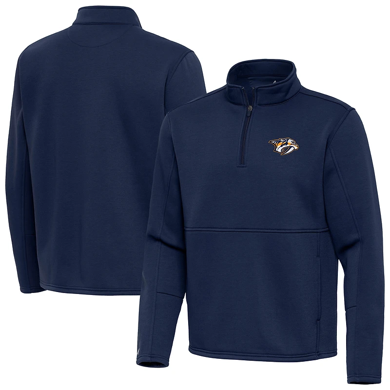 Men's Antigua Navy Nashville Predators Twist Quarter-Zip Pullover Jacket