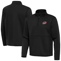 Men's Antigua Black Carolina Hurricanes Twist Quarter-Zip Pullover Jacket