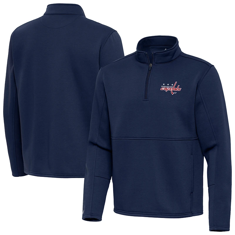 Men's Antigua Navy Washington Capitals Twist Quarter-Zip Pullover Jacket