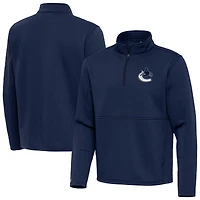 Men's Antigua Blue Vancouver Canucks Twist Quarter-Zip Pullover Jacket