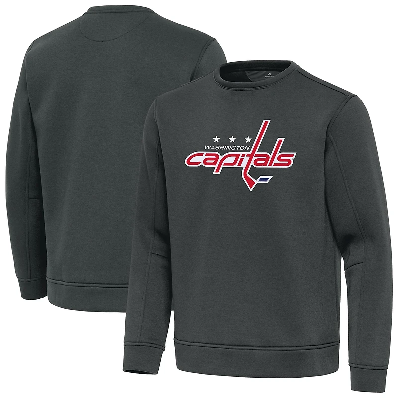 Men's Antigua Pewter Washington Capitals Relevant Lightweight Pullover Sweatshirt