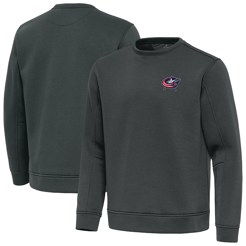 Men's Antigua Pewter Columbus Blue Jackets Relevant Lightweight Pullover Sweatshirt